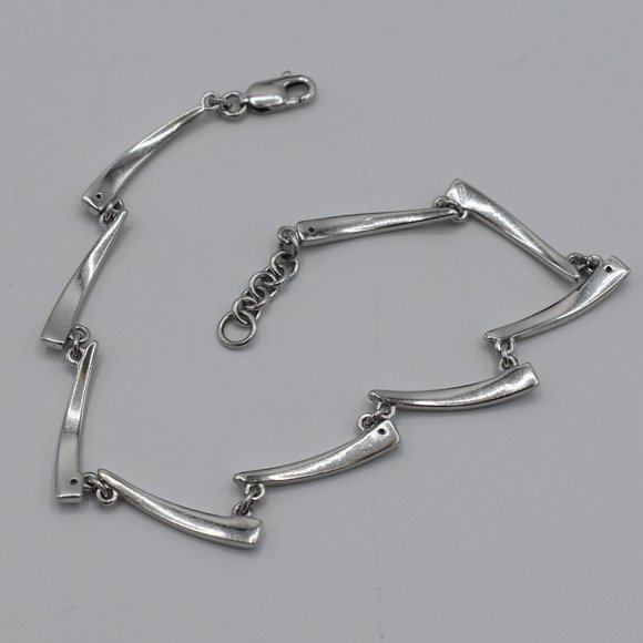 Diamond and Sterling Silver Bracelet - Picture 10 of 11